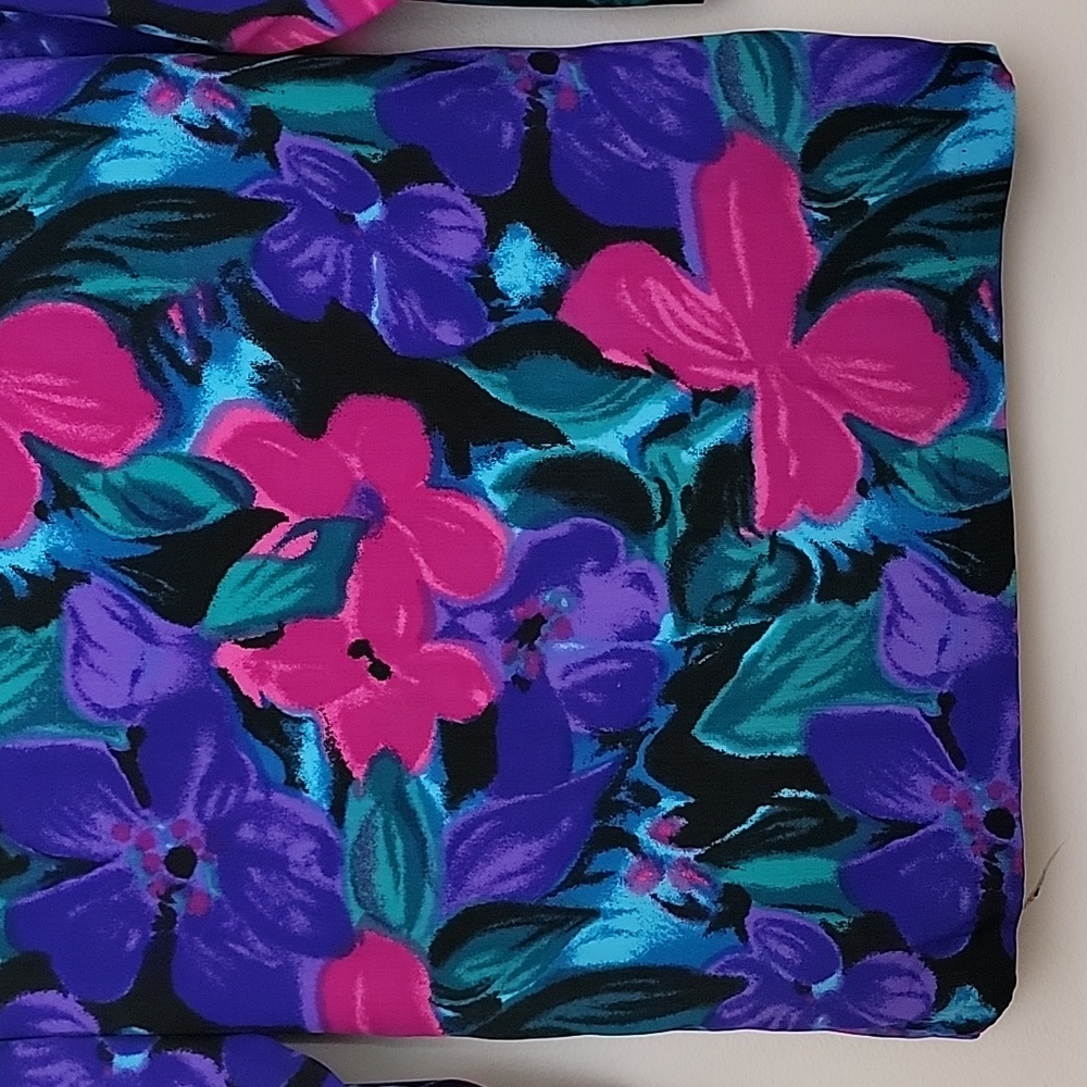 Vintage S.G. Sport Floral Artsy Purple, Pink, Blue, Green & Black Blazer M - Picture 12 of 16